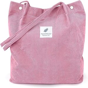 Pink Curdoroy Tote Bag